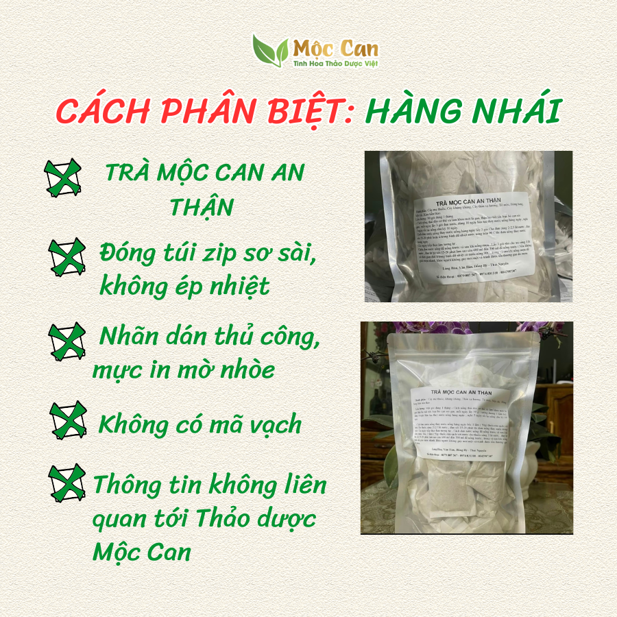 GÓC CẢNH BÁO: XUẤT HIỆN HÀNG NHÁI -  TRÀ MỘC CAN AN THẬN KHÔNG PHẢI TRÀ CỦA THẢO DƯỢC MỘC CAN 3