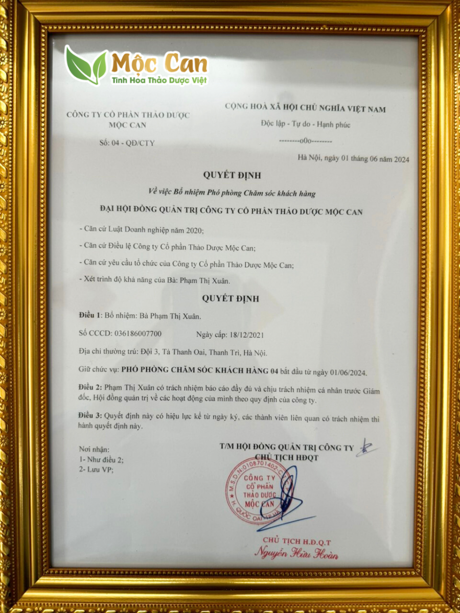 MỘC CAN CHÚC MỪNG BỔ NHIỆM NHÂN SỰ MỚI 4